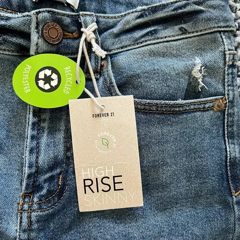 NWT - Forever21 - Jeans - High Rise Skinny Fit Skinny Leg - Size 27 - Picture 6 of 13